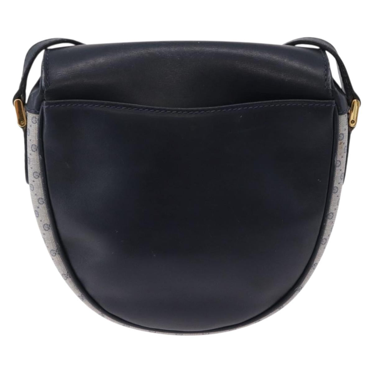GUCCI Micro GG Supreme Shoulder Bag PVC Navy Gold 007 261 0081 Auth BA14494