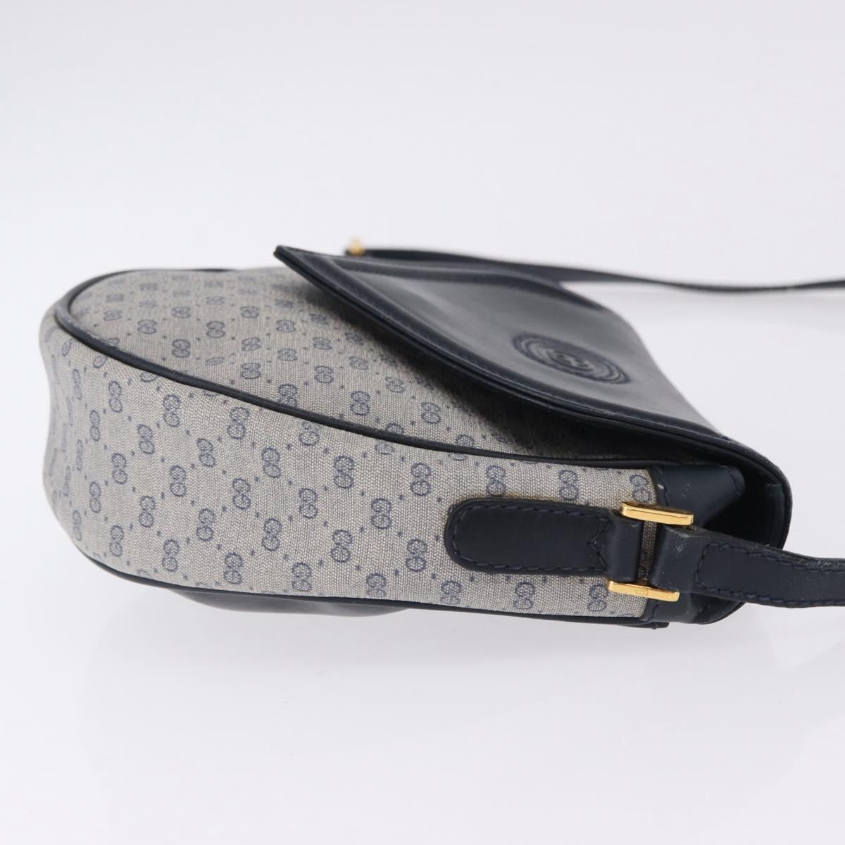 GUCCI Micro GG Supreme Shoulder Bag PVC Navy Gold 007 261 0081 Auth BA14494