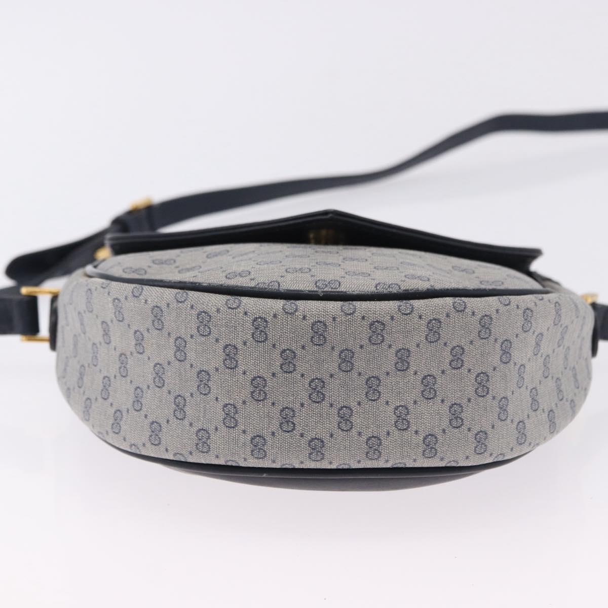 GUCCI Micro GG Supreme Shoulder Bag PVC Navy Gold 007 261 0081 Auth BA14494