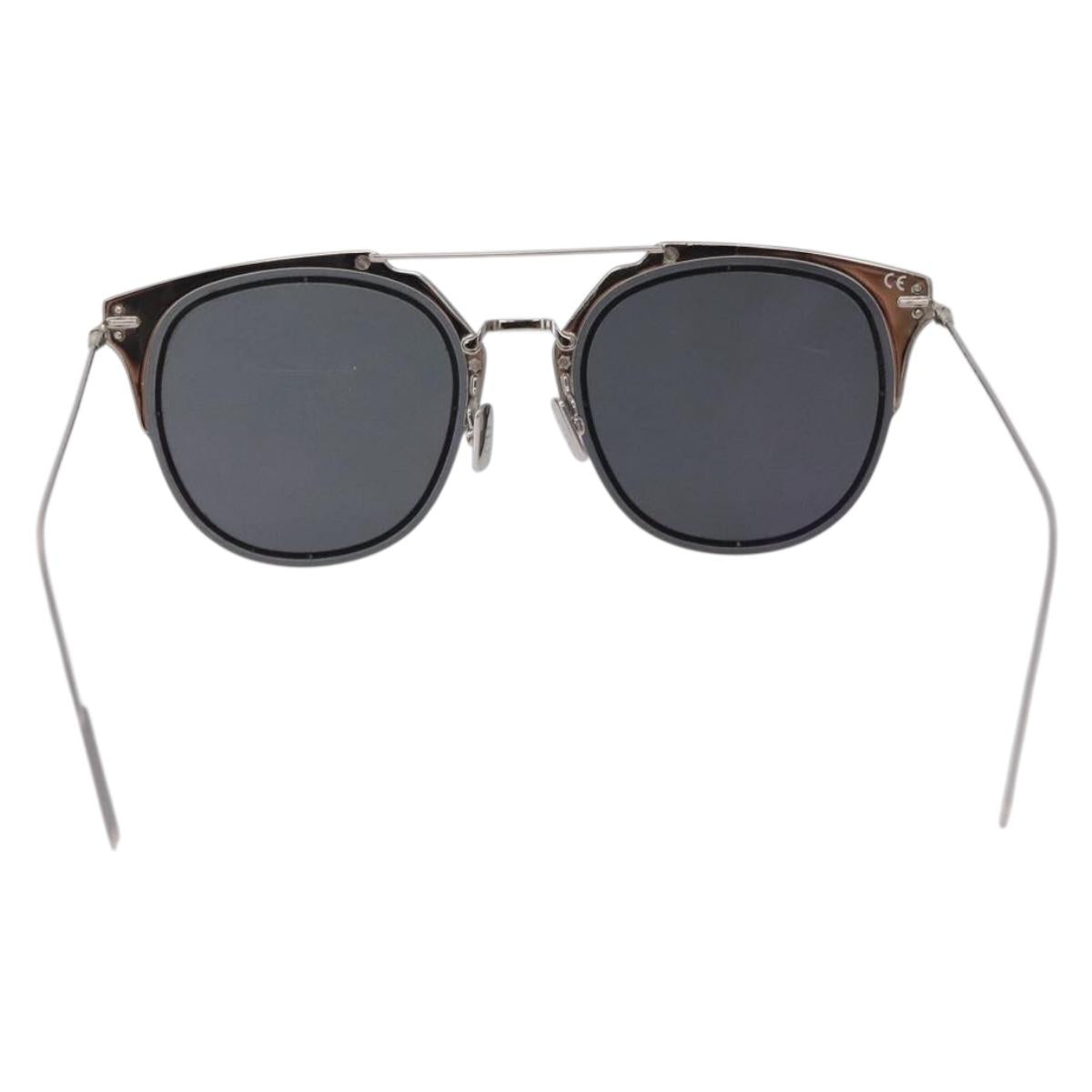 Christian Dior DIOR HOMME Sunglasses metal Silver Auth BA14496