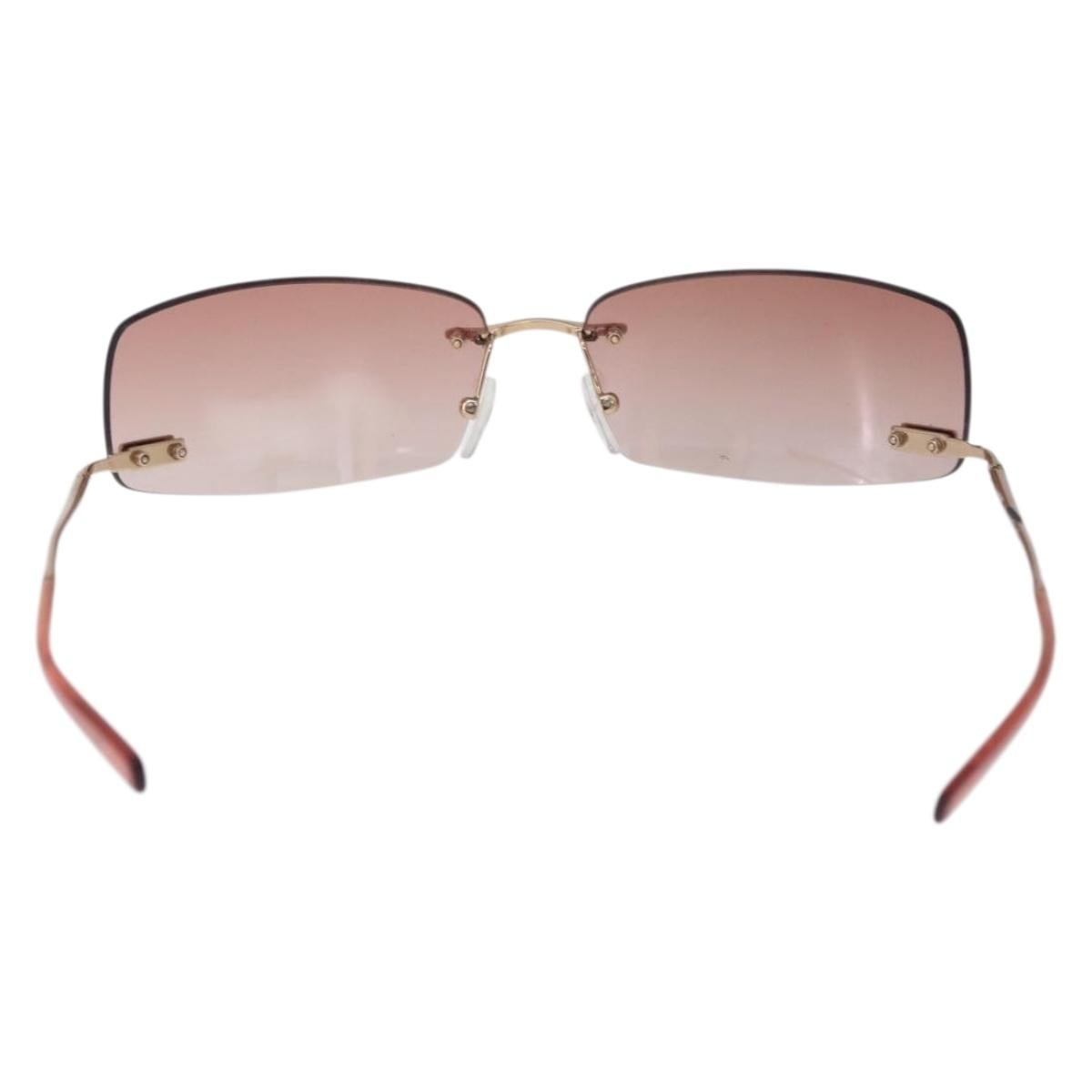 FENDI Sunglasses metal Red Auth BA14498