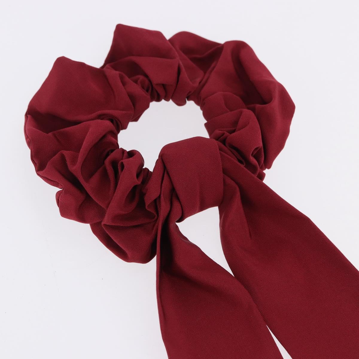 HERMES Shush Hair Tie Silk Knight's Constellation Bordeaux Auth BA14501M
