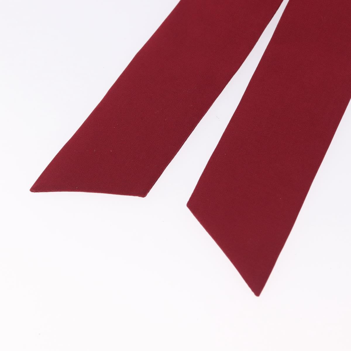 HERMES Shush Hair Tie Silk Knight's Constellation Bordeaux Auth BA14501M