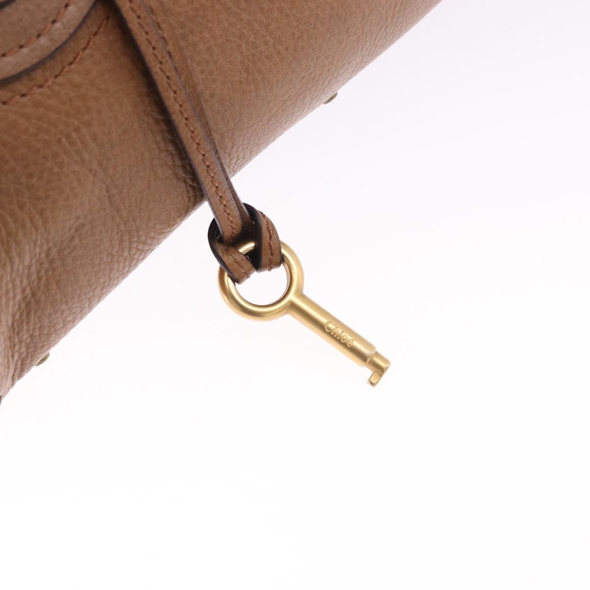 Chloe Paddington Hand Bag Leather Brown Gold Silver Auth BA14503V