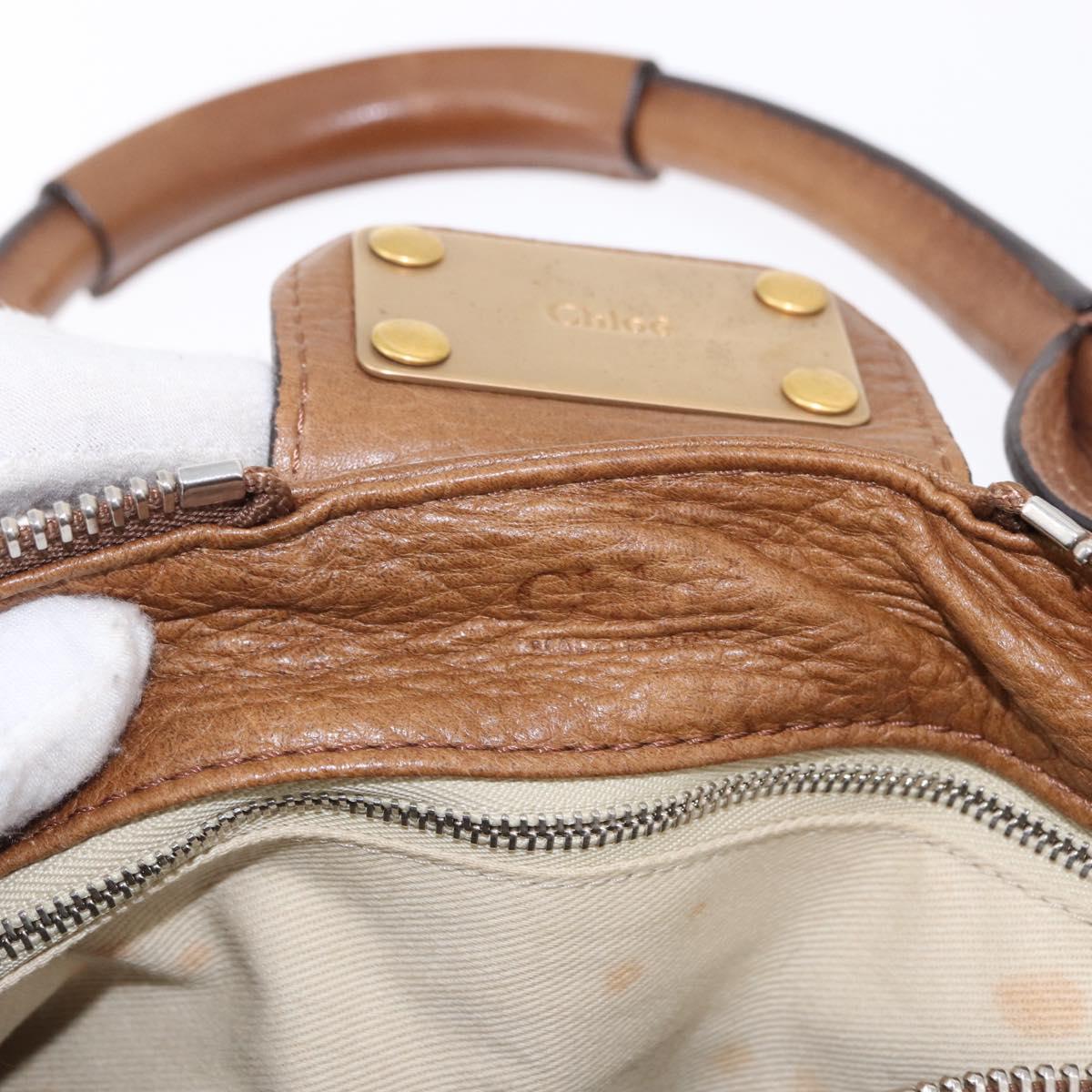Chloe Paddington Hand Bag Leather Brown Gold Silver Auth BA14503V