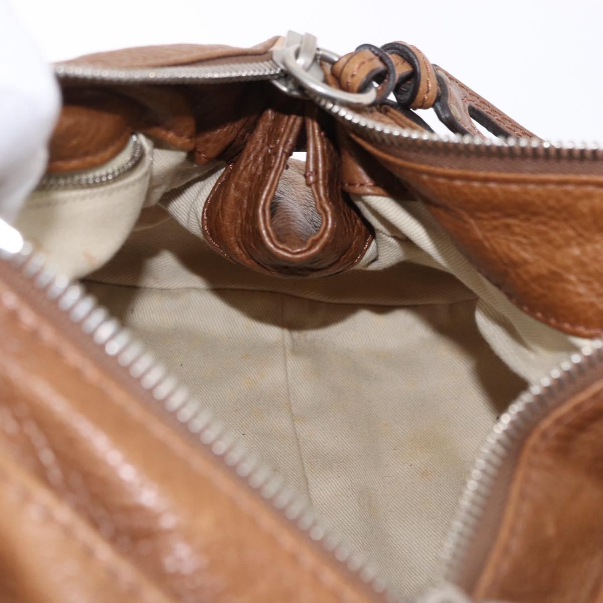 Chloe Paddington Hand Bag Leather Brown Gold Silver Auth BA14503V