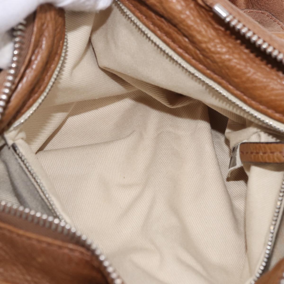 Chloe Paddington Hand Bag Leather Brown Gold Silver Auth BA14503V