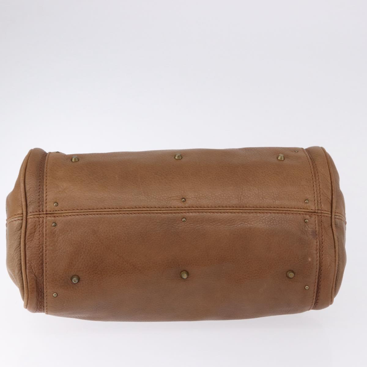 Chloe Paddington Hand Bag Leather Brown Gold Silver Auth BA14503V