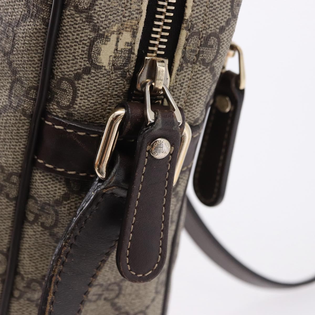 GUCCI GG Supreme Shoulder Bag PVC Beige Gold 233268 Auth BA14504