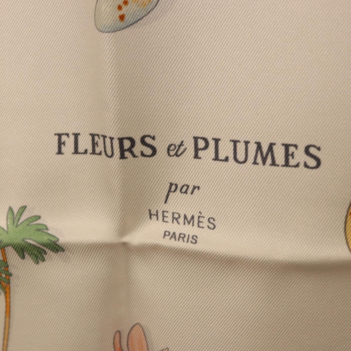 HERMES Carre 90 Scarf Silk White Auth BA14507