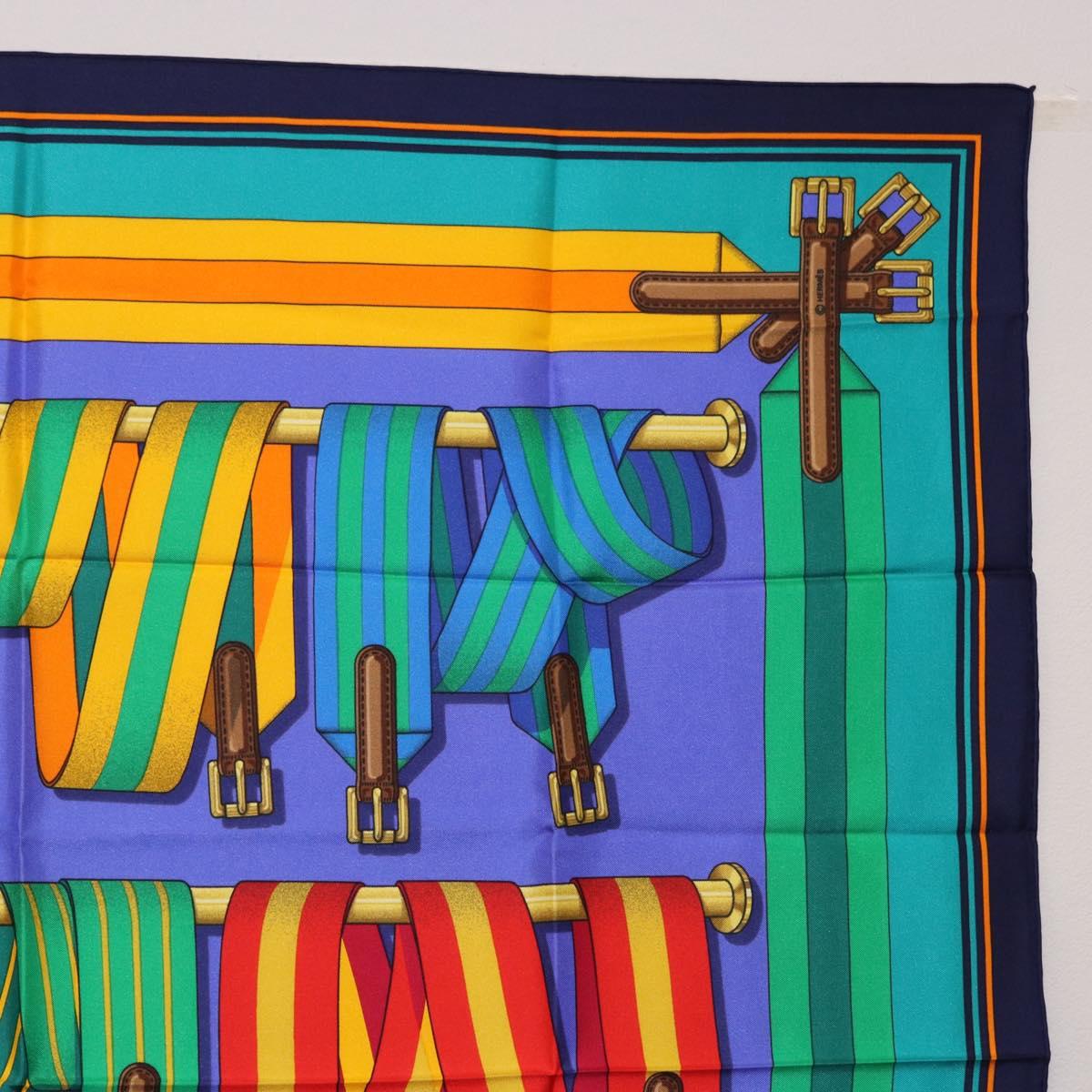 HERMES Carre 90 Scarf Silk Multicolor Auth BA14509M