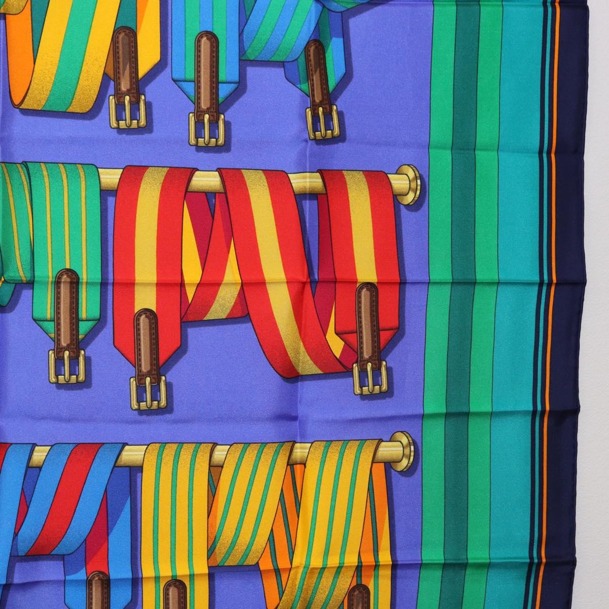 HERMES Carre 90 Scarf Silk Multicolor Auth BA14509M