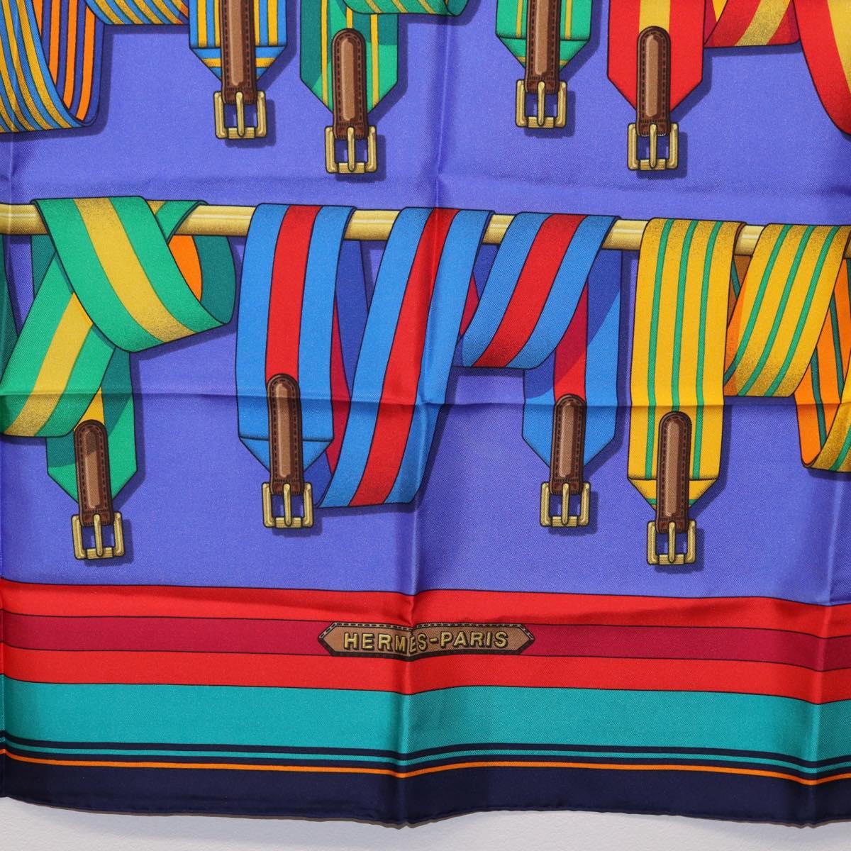 HERMES Carre 90 Scarf Silk Multicolor Auth BA14509M