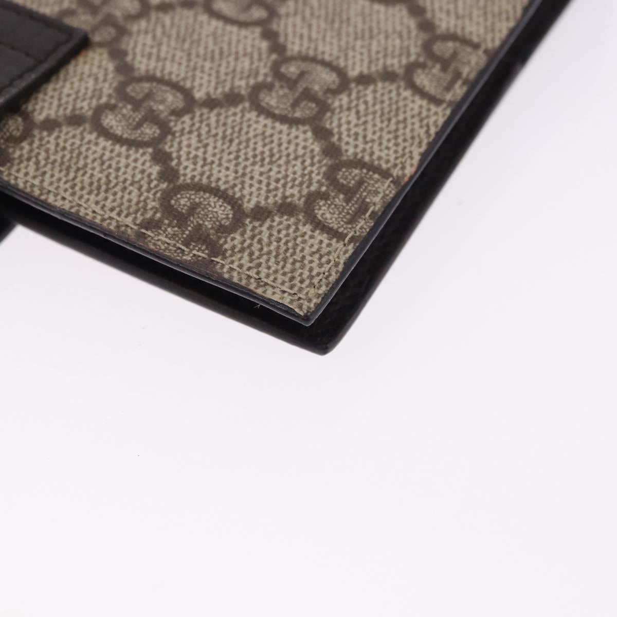 GUCCI GG Supreme Day Planner Cover PVC Beige Silver 115240 Auth BA14510A