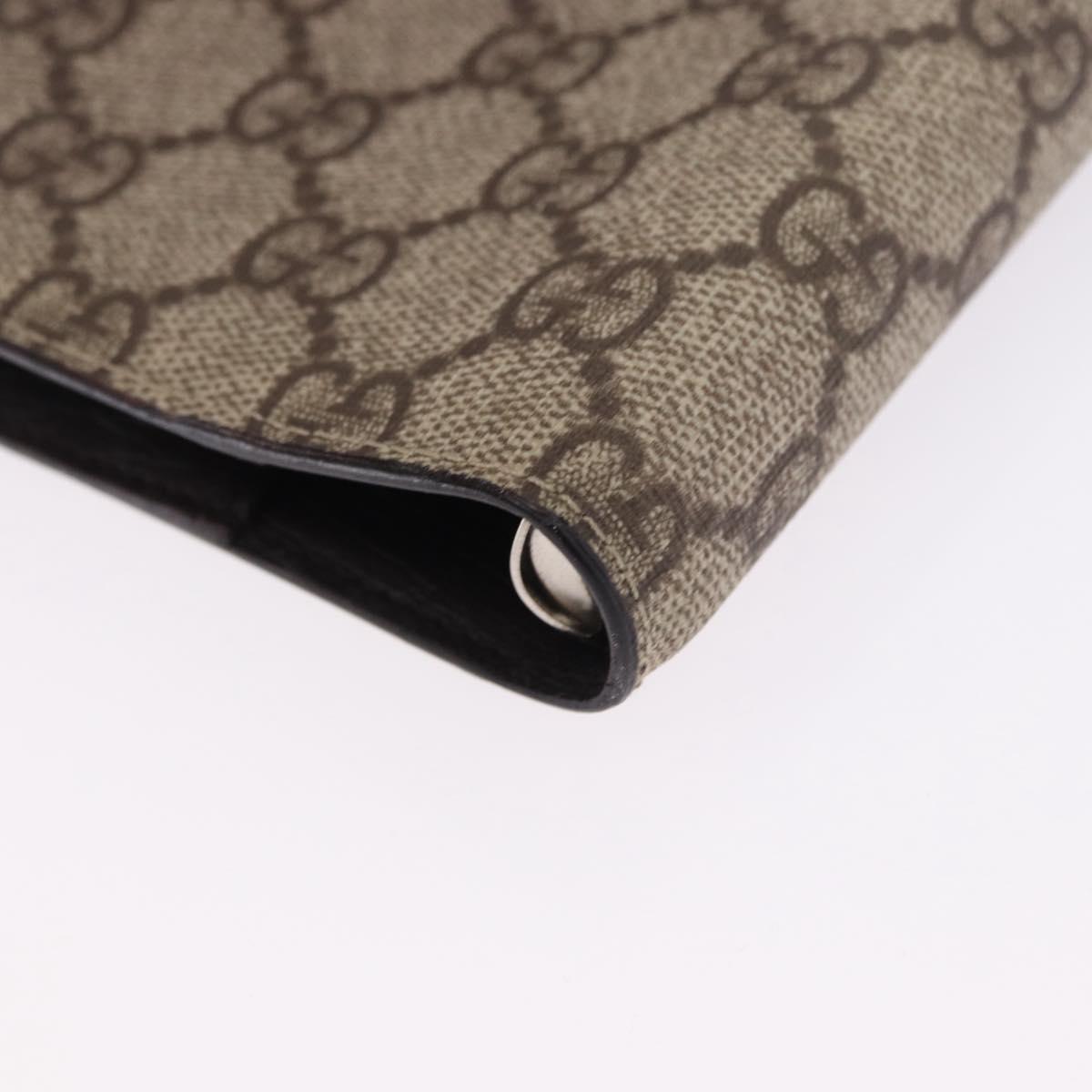 GUCCI GG Supreme Day Planner Cover PVC Beige Silver 115240 Auth BA14510A