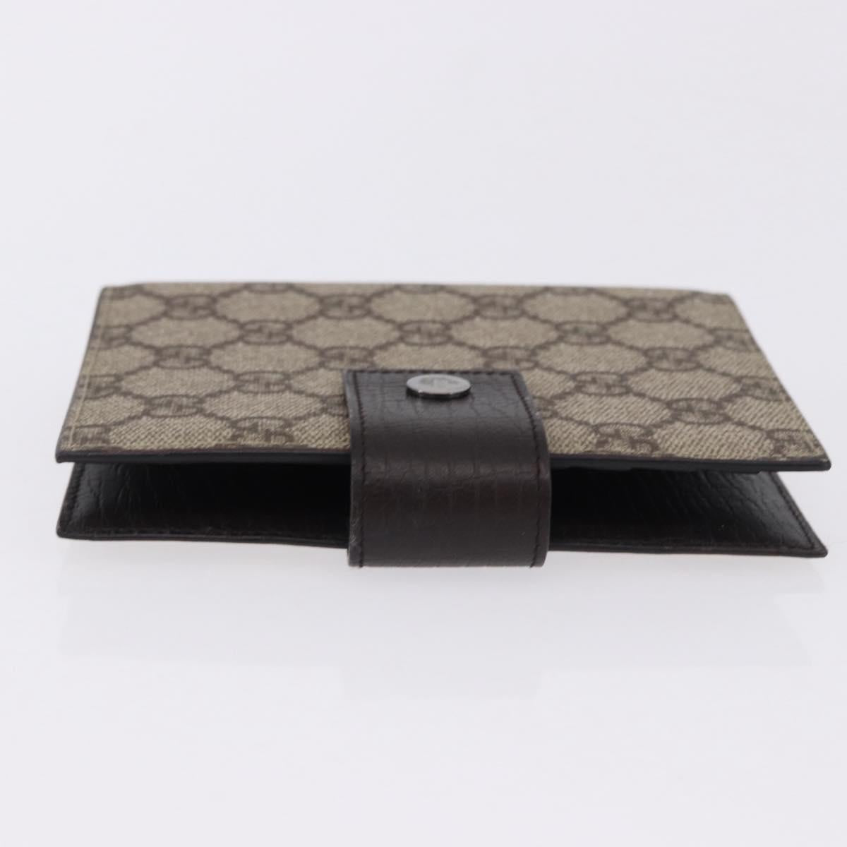 GUCCI GG Supreme Day Planner Cover PVC Beige Silver 115240 Auth BA14510A