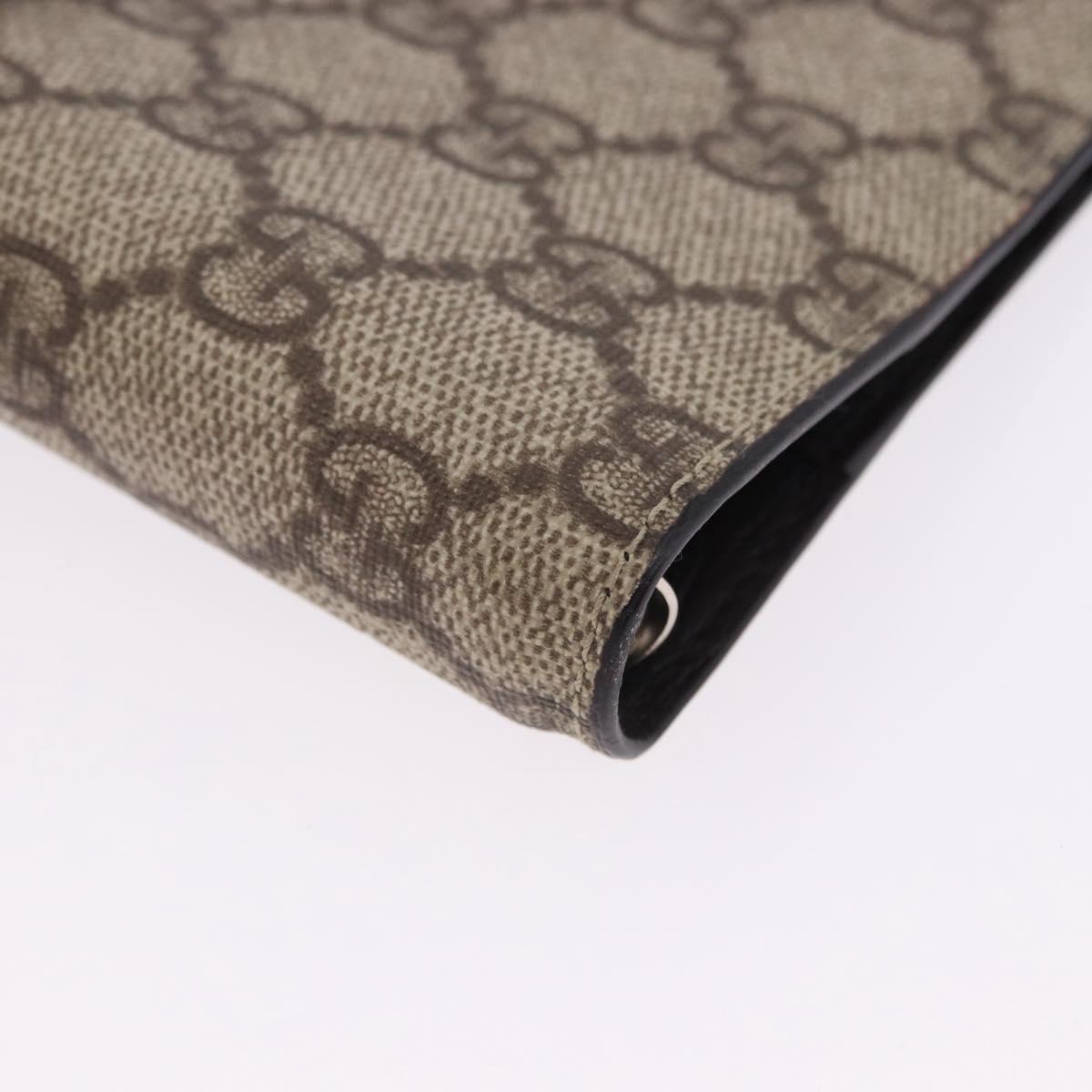 GUCCI GG Supreme Day Planner Cover PVC Beige Silver 115240 Auth BA14510A