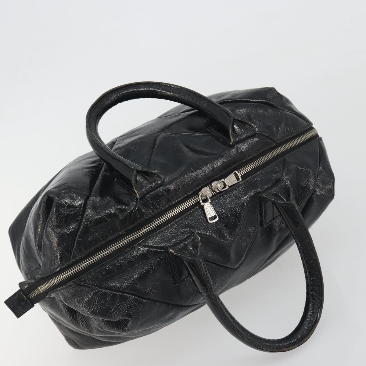 SAINT LAURENT Hand Bag Patent Leather Black Silver 208315 Auth BA14519