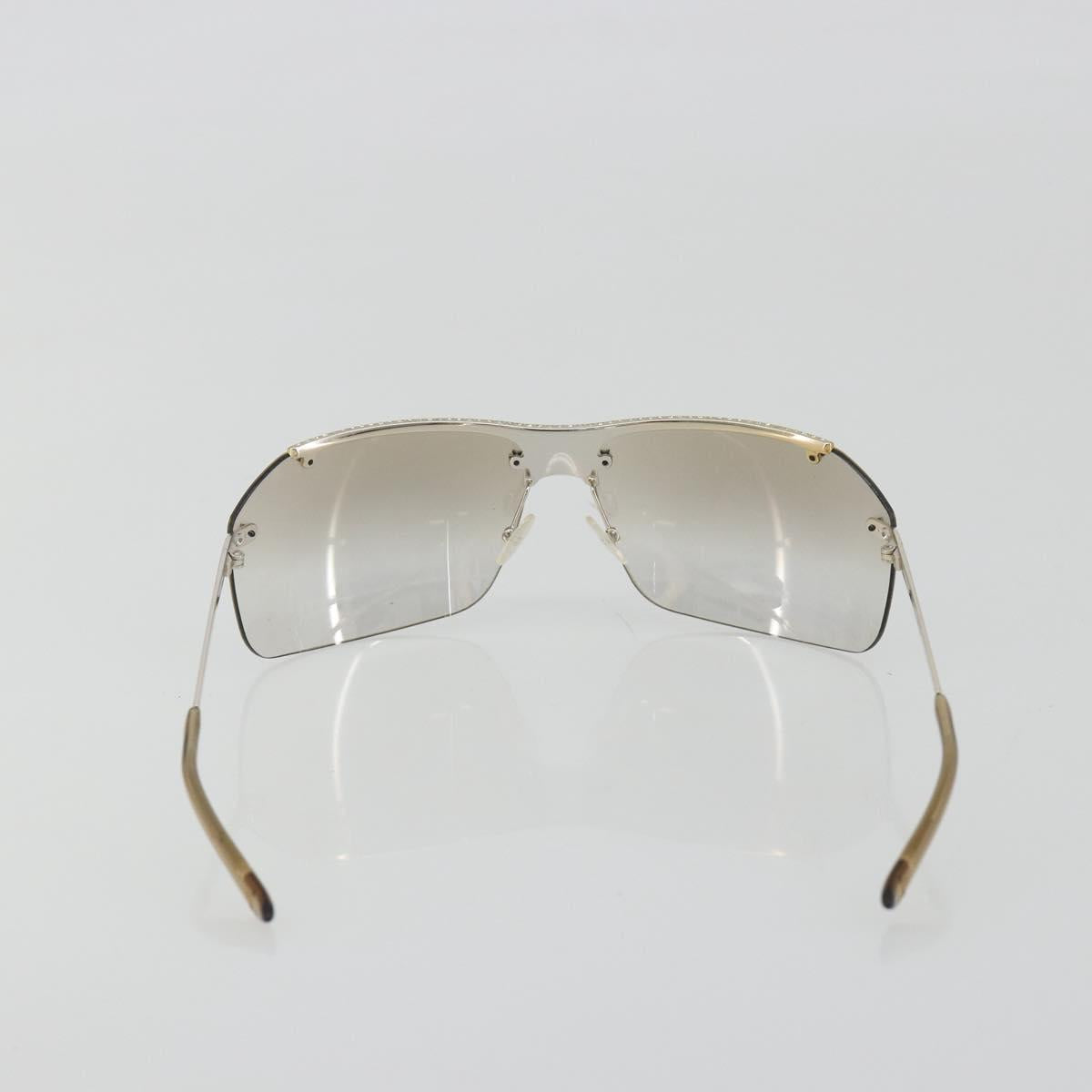 Christian Dior Rimless Sunglasses Metal Champagne Gold Silver Auth BA14522V