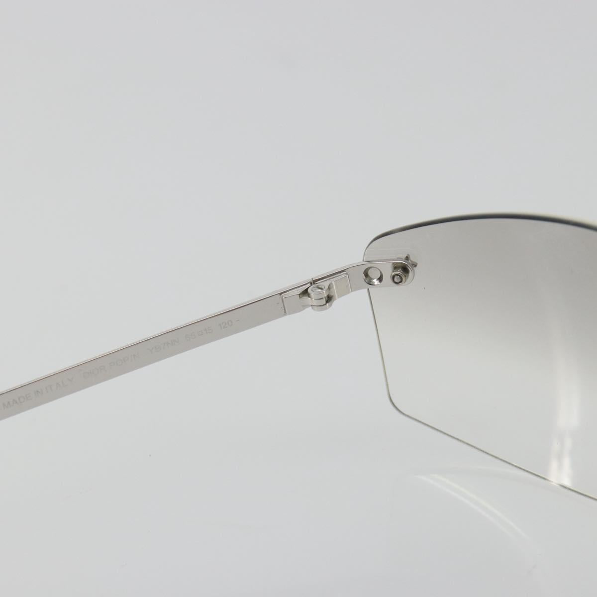 Christian Dior Rimless Sunglasses Metal Silver Auth BA14523V