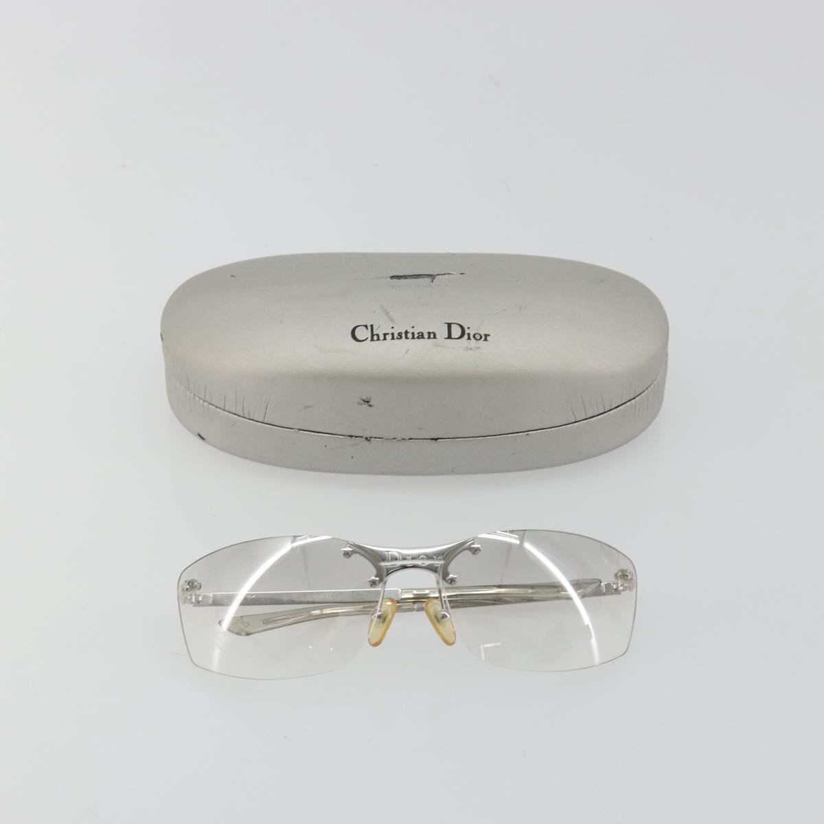 Christian Dior Rimless Sunglasses Metal Silver Auth BA14523V