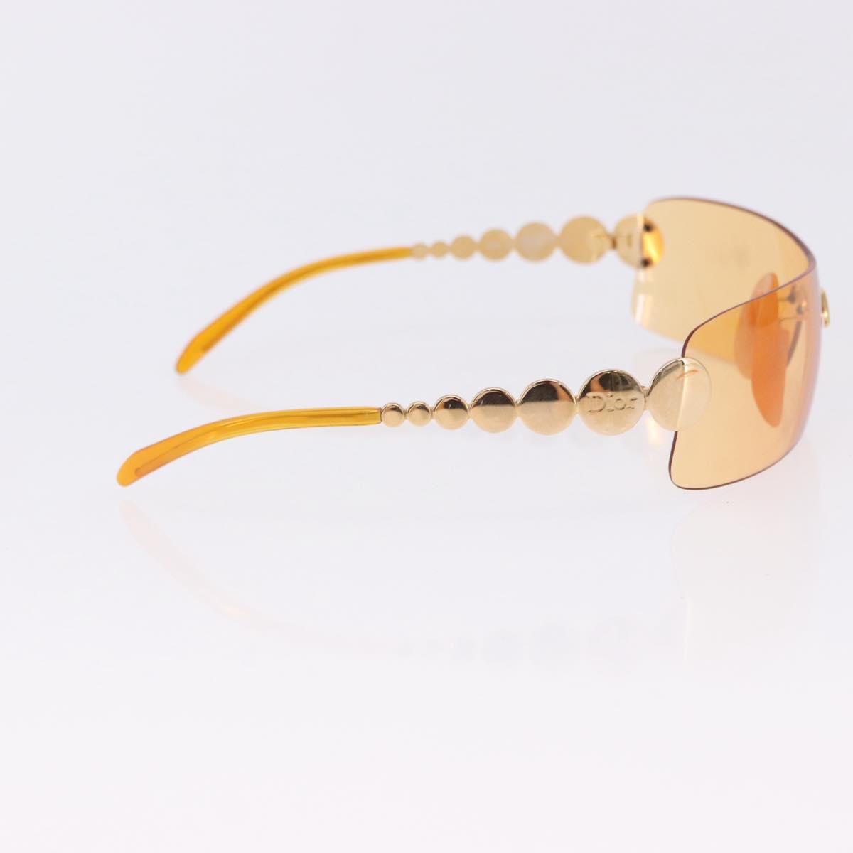 Christian Dior Rimless Sunglasses Metal Orange Gold Auth BA14524V