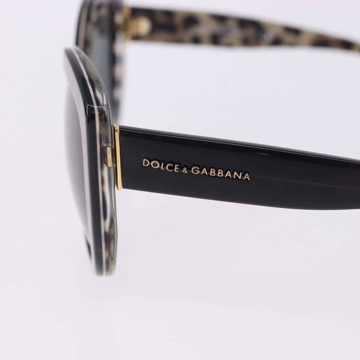DOLCE&GABBANA Sunglasses Plastic Black Gold Auth BA14526