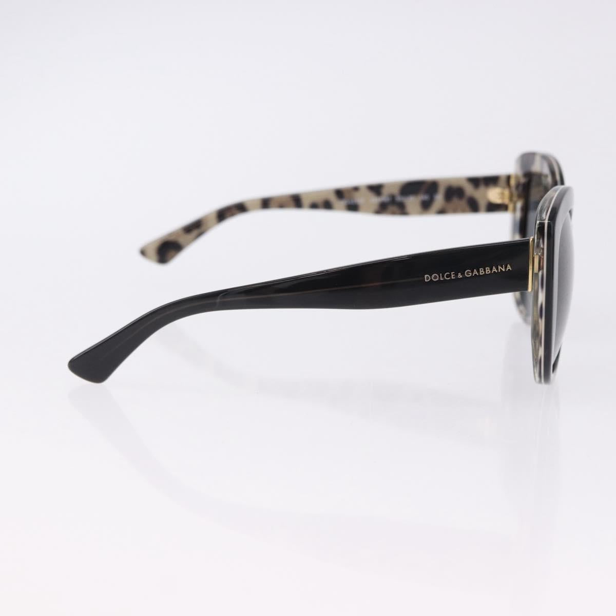 DOLCE&GABBANA Sunglasses Plastic Black Gold Auth BA14526