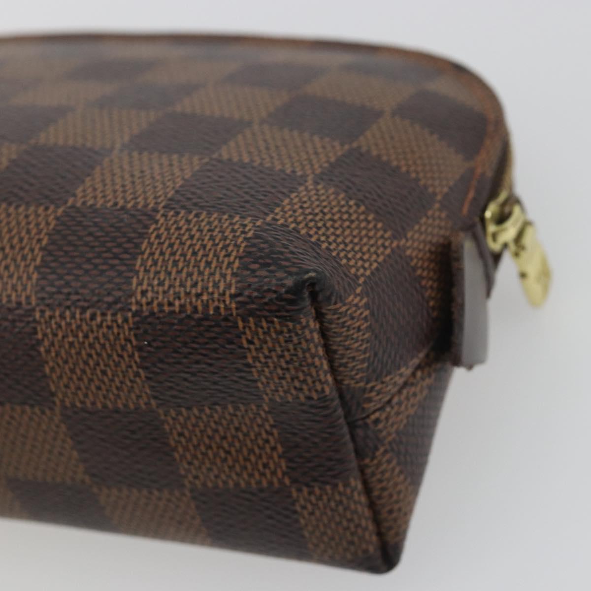 LOUIS VUITTON Damier Ebene Pochette Cosmetic PM Pouch N47516 LV Auth BA14534
