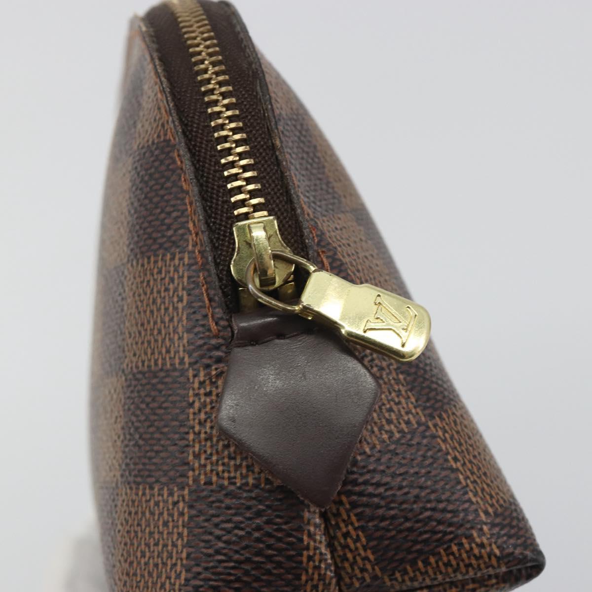 LOUIS VUITTON Damier Ebene Pochette Cosmetic PM Pouch N47516 LV Auth BA14534