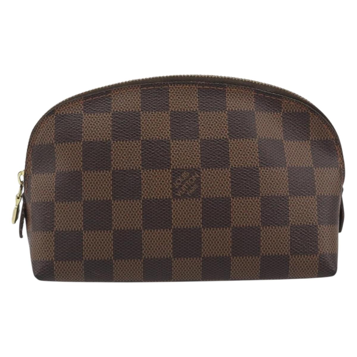 LOUIS VUITTON Damier Ebene Pochette Cosmetic PM Pouch N47516 LV Auth BA14534