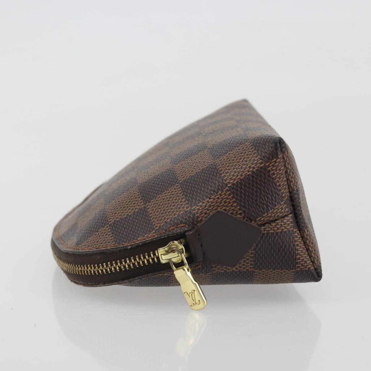 LOUIS VUITTON Damier Ebene Pochette Cosmetic PM Pouch N47516 LV Auth BA14534