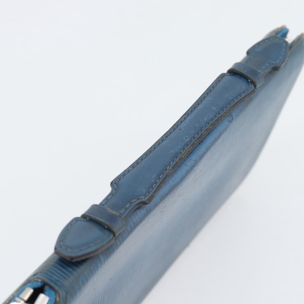 LOUIS VUITTON Epi Organizer Atholl Clutch Bag Blue M60731 LV Auth BA14536