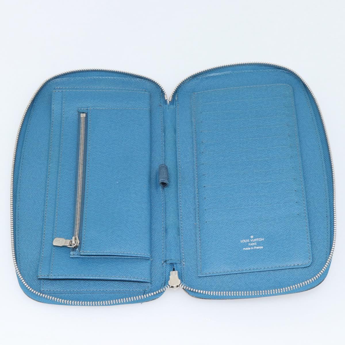 LOUIS VUITTON Epi Organizer Atholl Clutch Bag Blue M60731 LV Auth BA14536