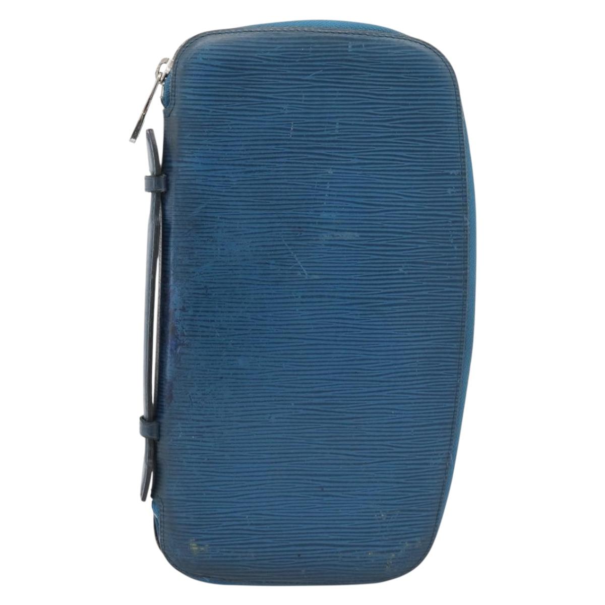 LOUIS VUITTON Epi Organizer Atholl Clutch Bag Blue M60731 LV Auth BA14536