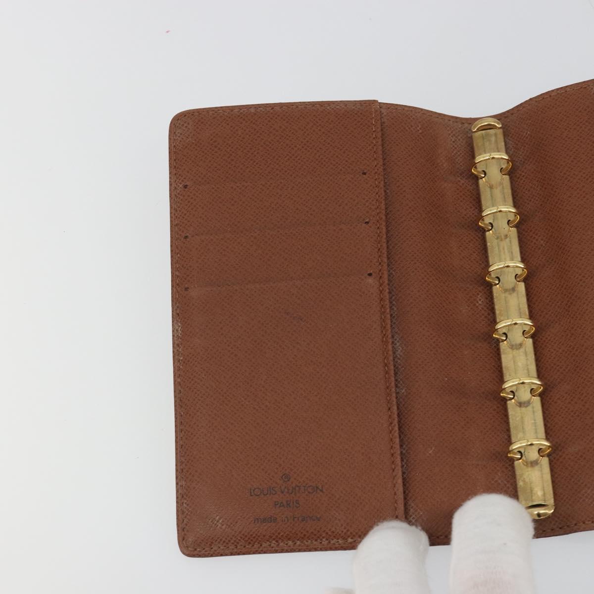 LOUIS VUITTON Monogram Agenda PM Day Planner Cover R20005 LV Auth BA14537