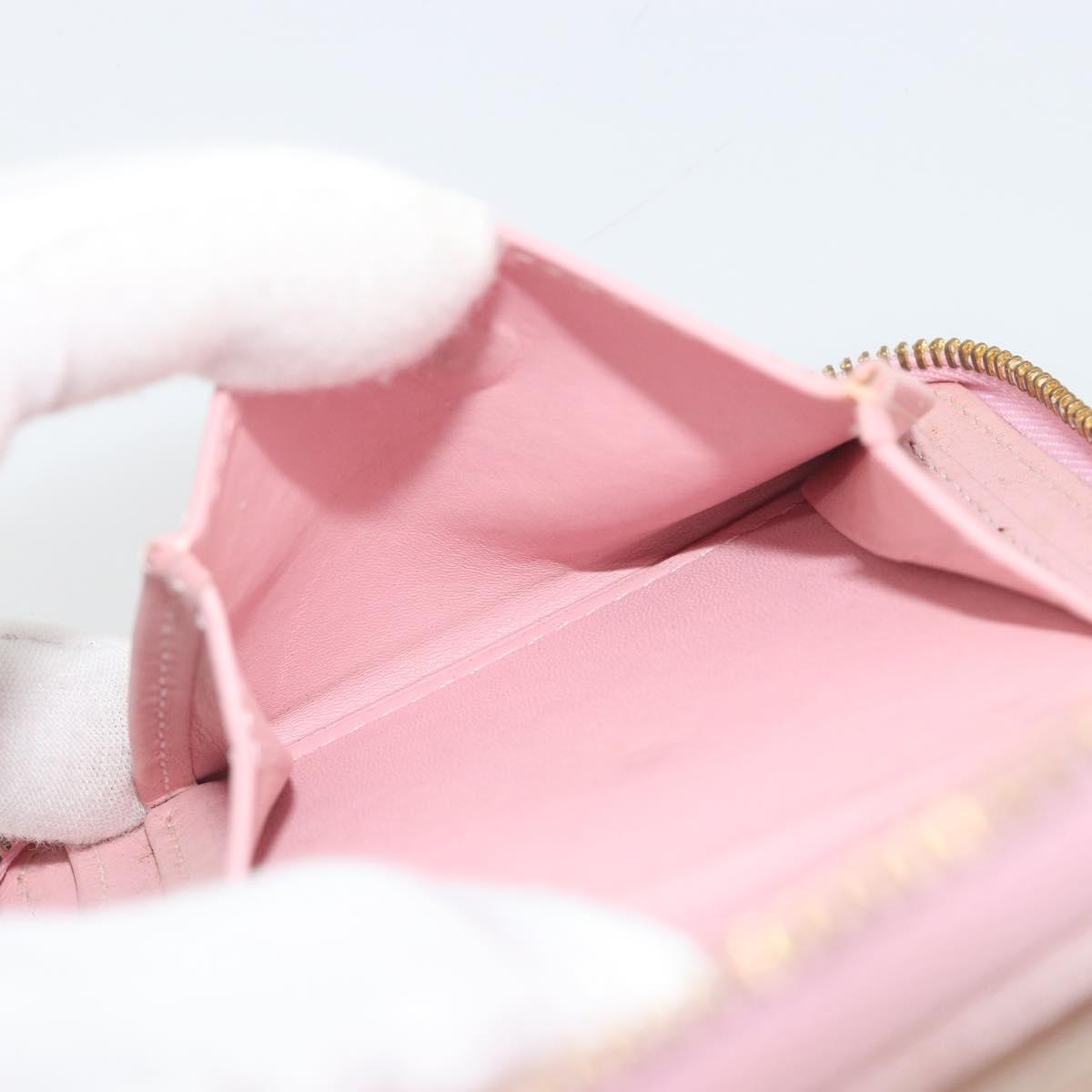 LOUIS VUITTON Monogram Vernis Bloom Coin Purse Marshmallow Pink LV Auth BA14539