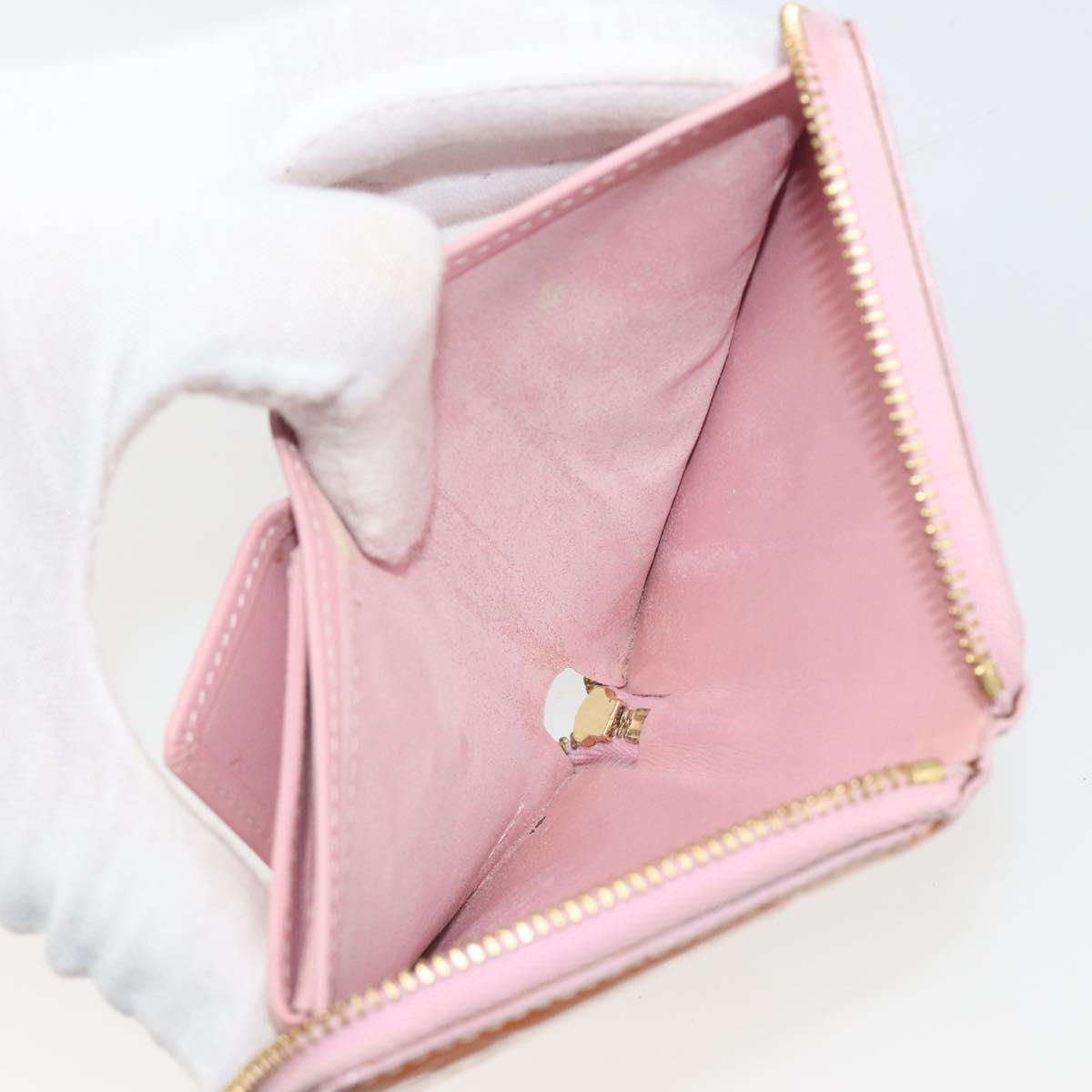 LOUIS VUITTON Monogram Vernis Bloom Coin Purse Marshmallow Pink LV Auth BA14539