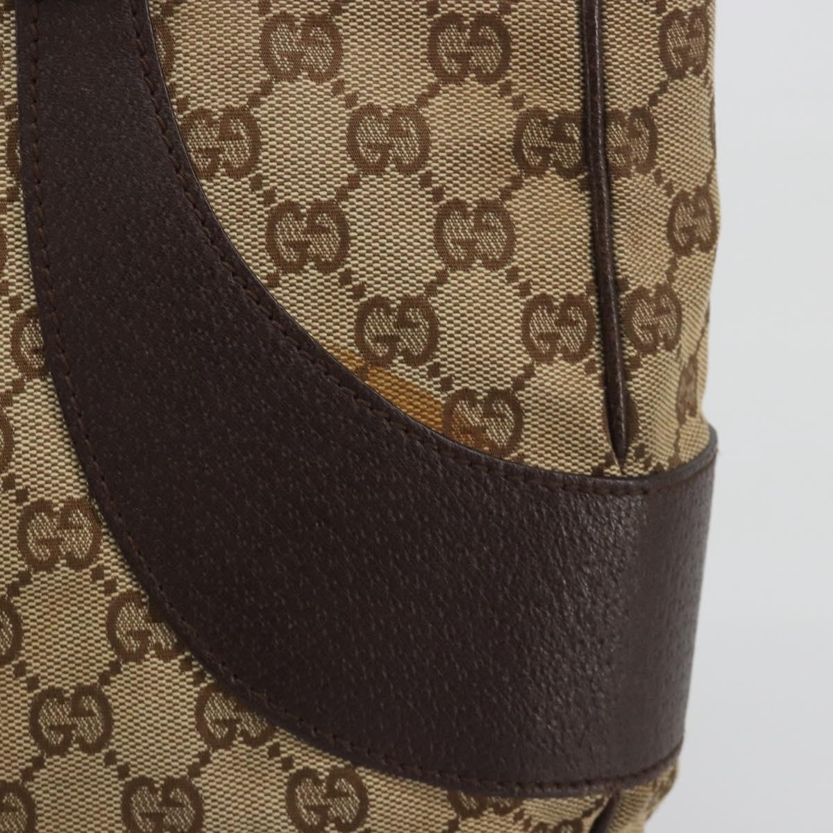 GUCCI GG Canvas Hand Bag Beige Silver 113011 Auth BA14549