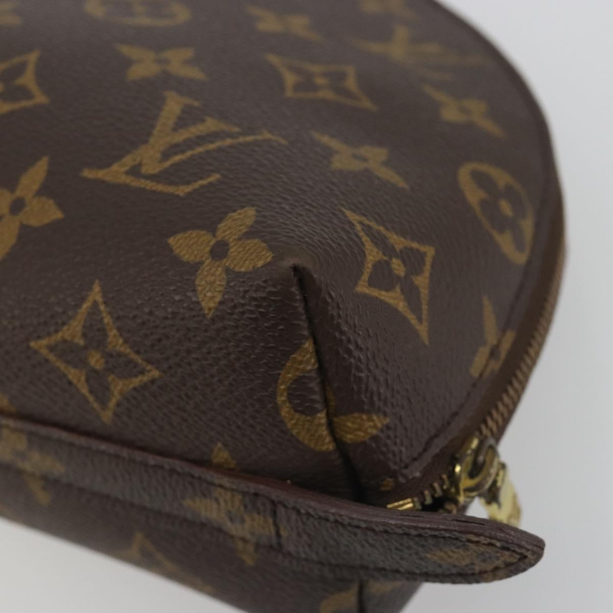 LOUIS VUITTON Monogram Trousse Demi Ronde Cosmetic Pouch M47520 LV Auth BA14555