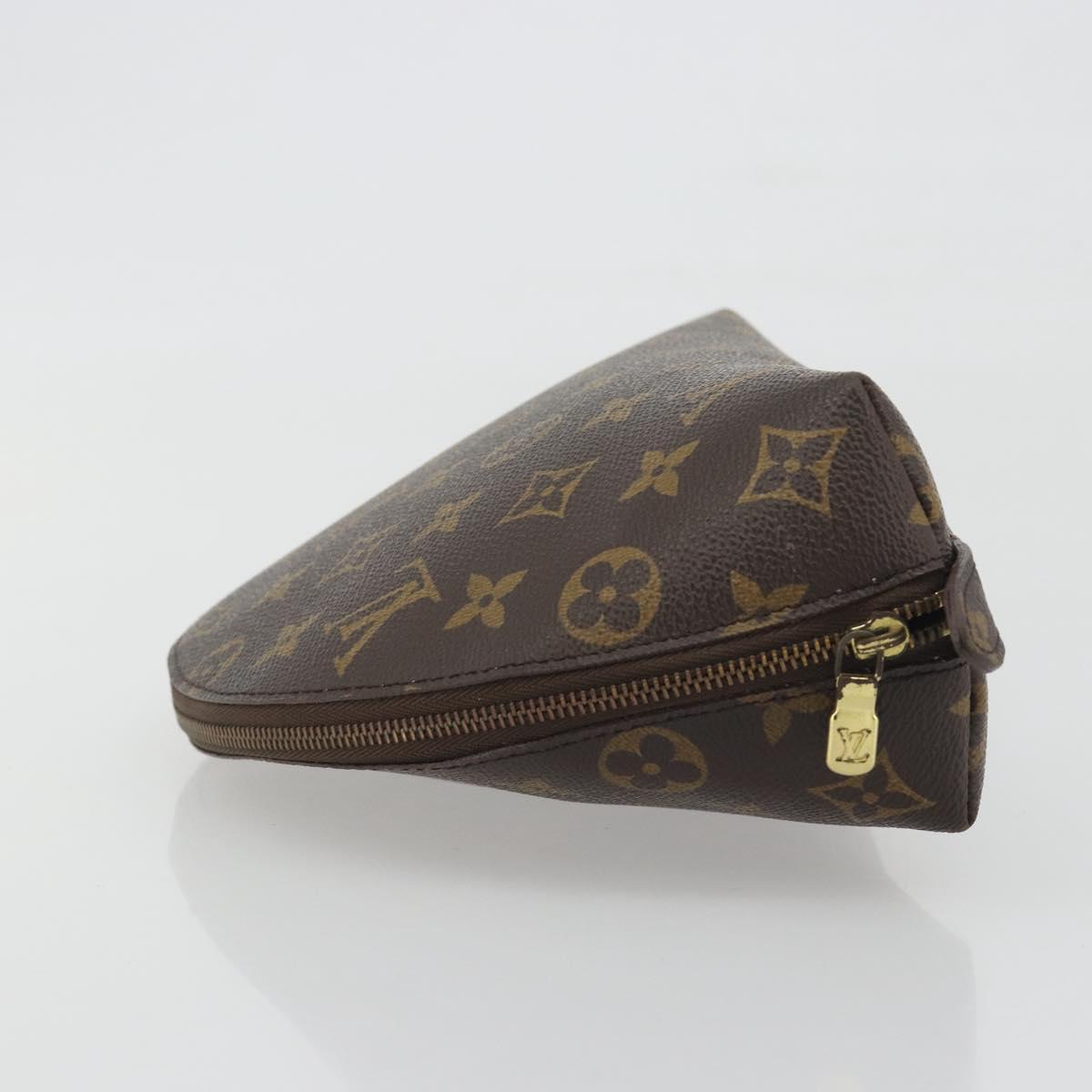 LOUIS VUITTON Monogram Trousse Demi Ronde Cosmetic Pouch M47520 LV Auth BA14555