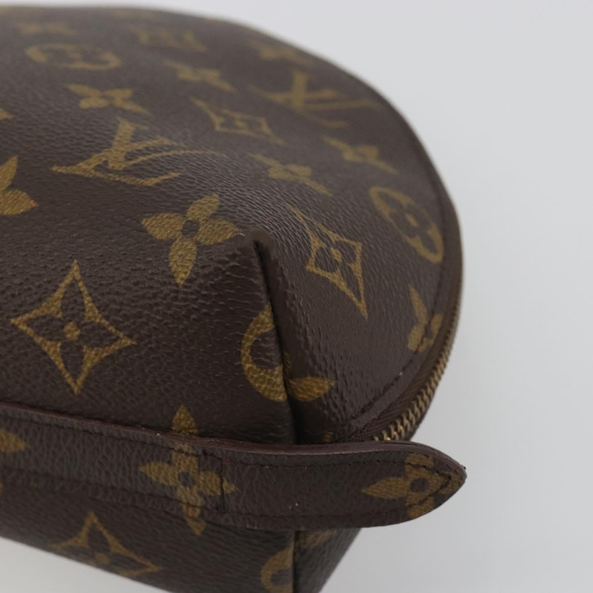 LOUIS VUITTON Monogram Trousse Demi Ronde Cosmetic Pouch M47520 LV Auth BA14555