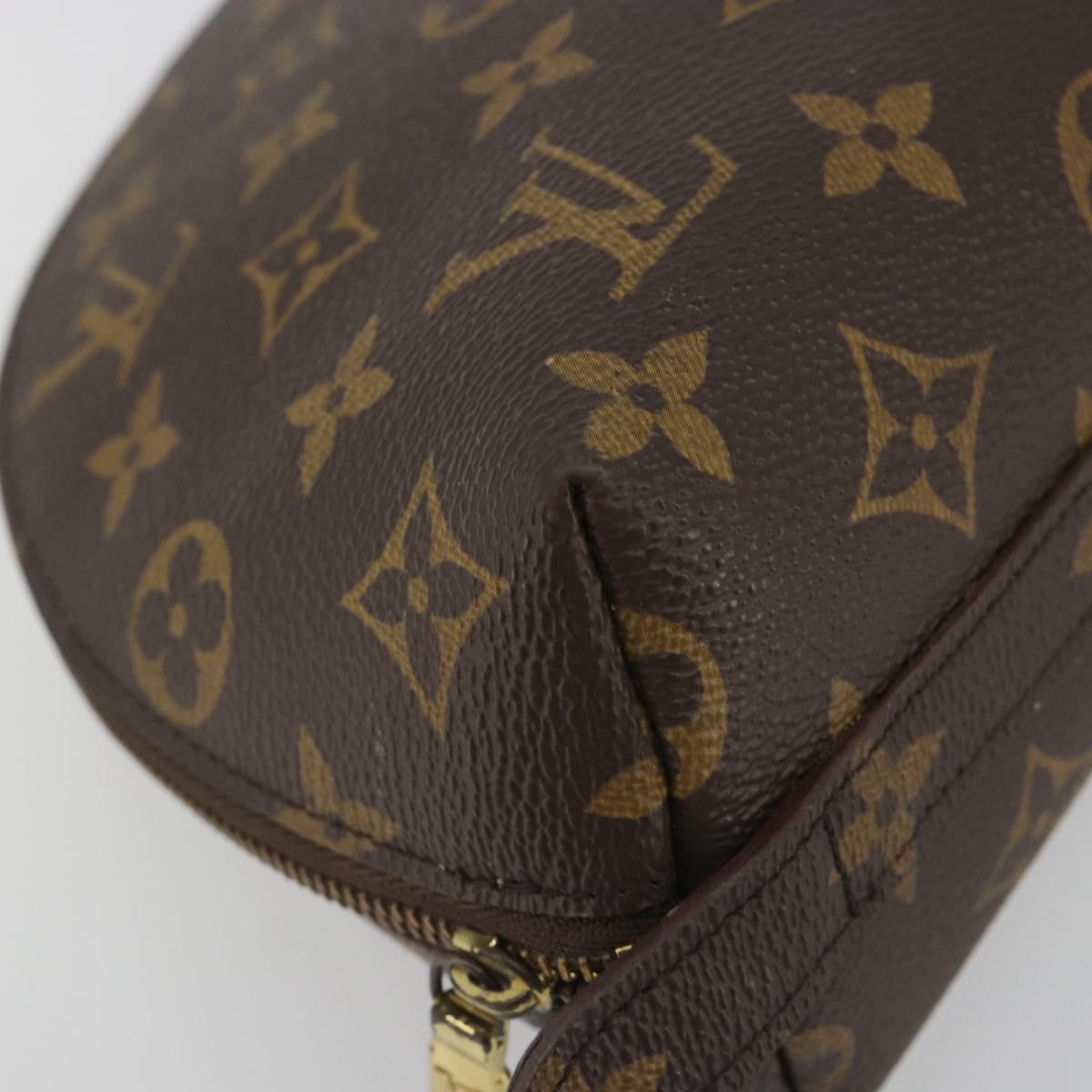 LOUIS VUITTON Monogram Trousse Demi Ronde Cosmetic Pouch M47520 LV Auth BA14555