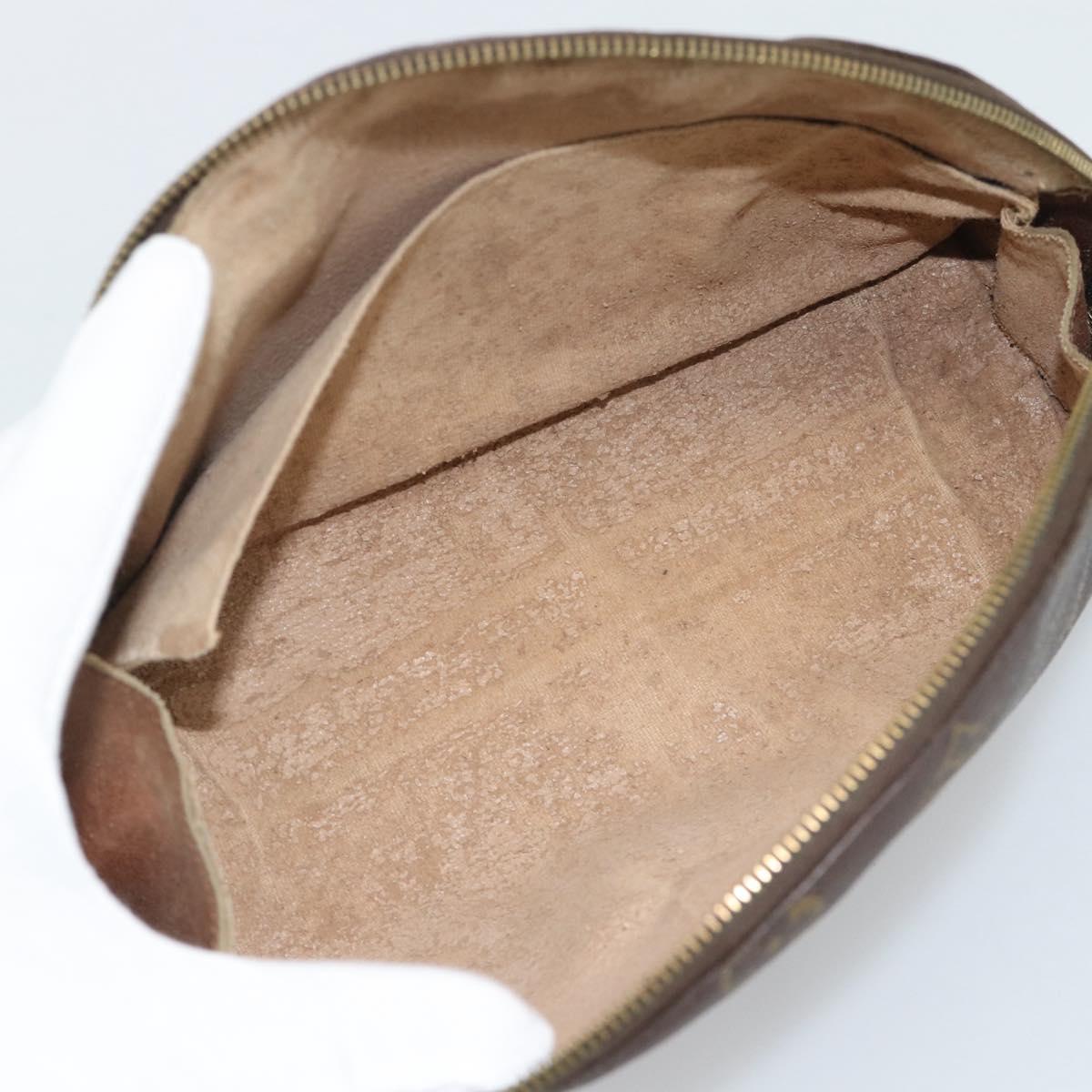 LOUIS VUITTON Monogram Trousse Demi Ronde Cosmetic Pouch M47520 LV Auth BA14556
