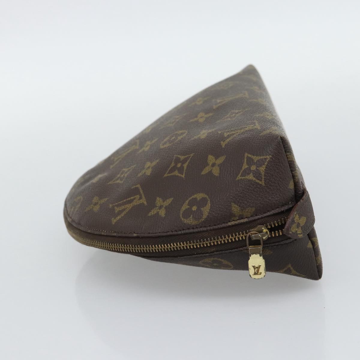 LOUIS VUITTON Monogram Trousse Demi Ronde Cosmetic Pouch M47520 LV Auth BA14556
