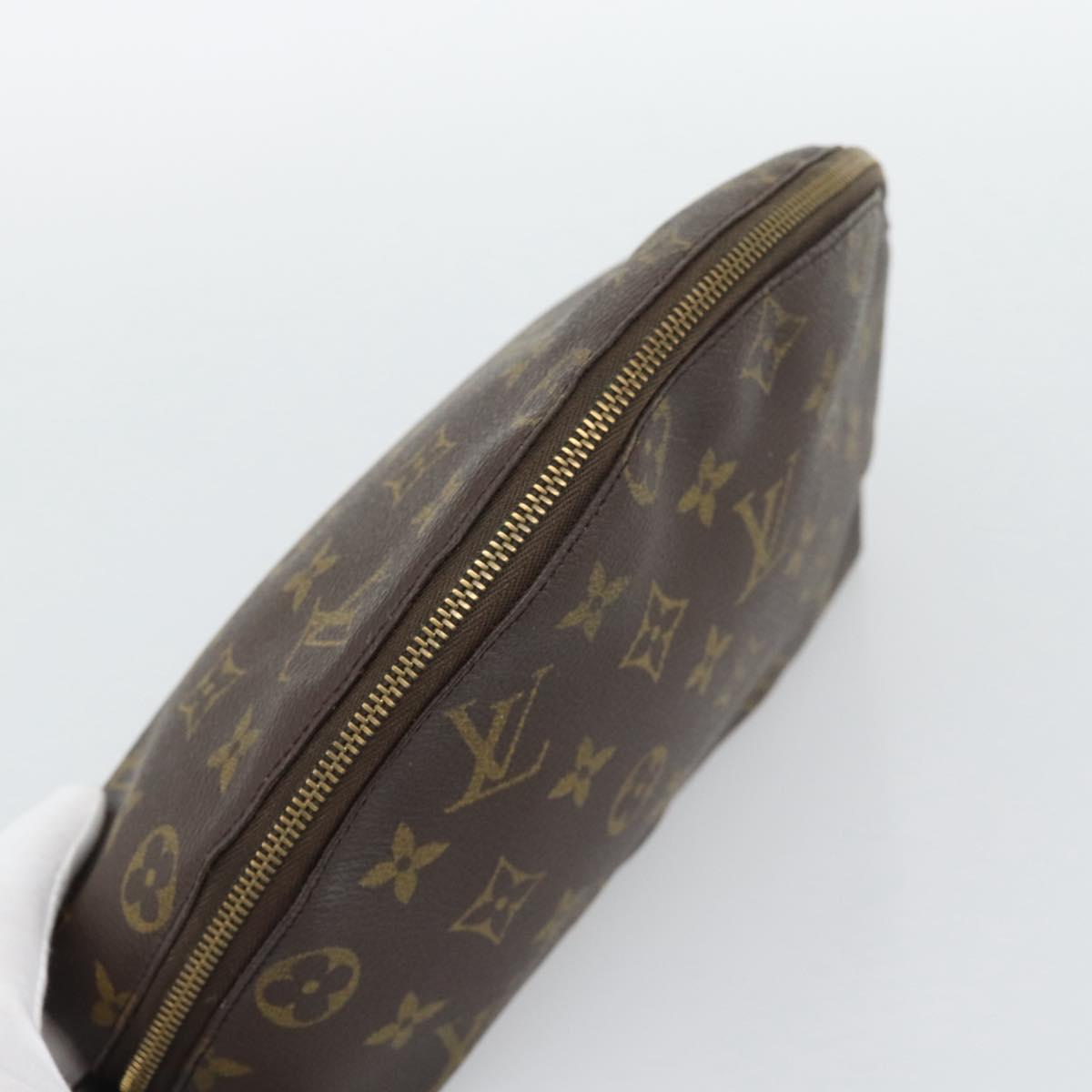 LOUIS VUITTON Monogram Trousse Demi Ronde Cosmetic Pouch M47520 LV Auth BA14556