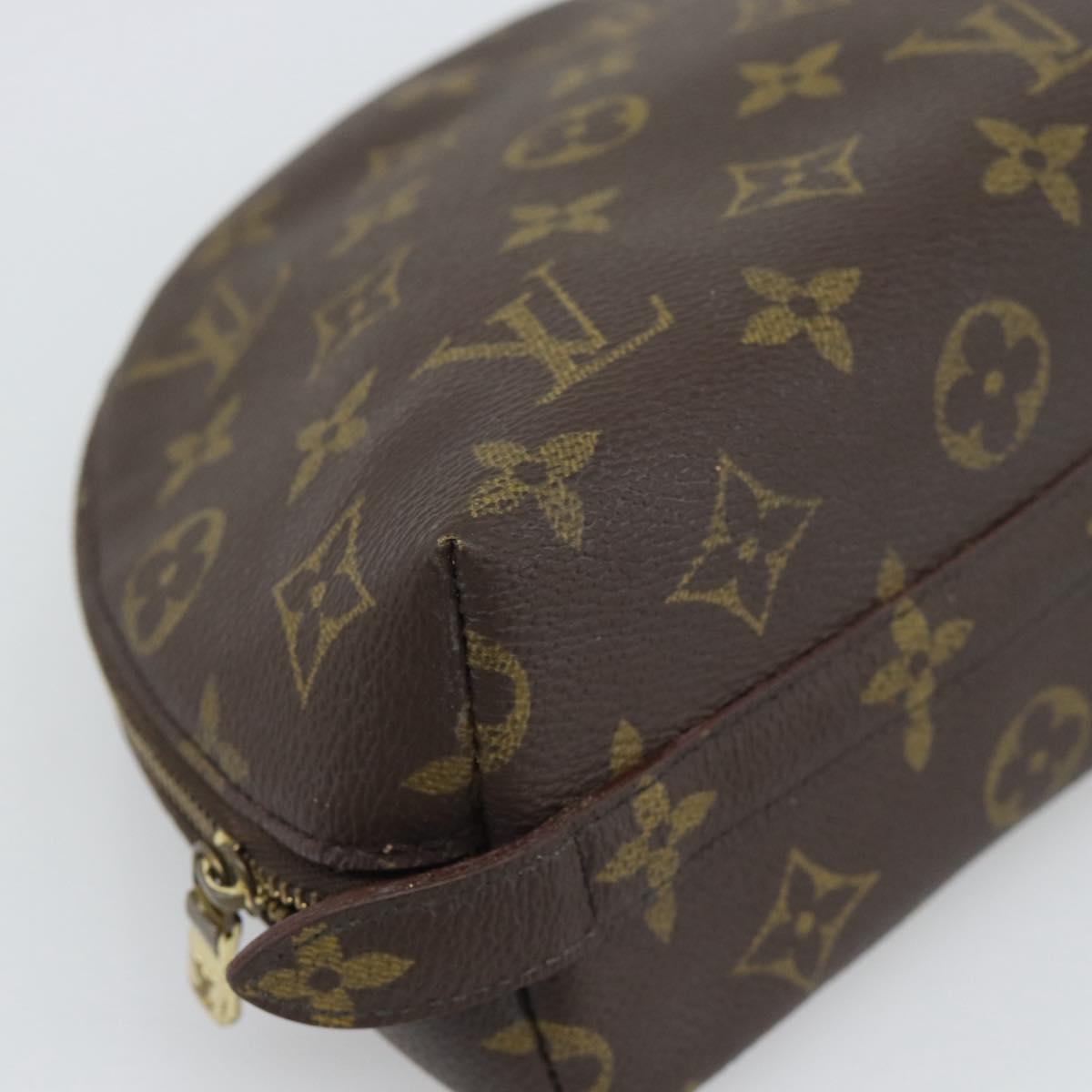 LOUIS VUITTON Monogram Trousse Demi Ronde Cosmetic Pouch M47520 LV Auth BA14556