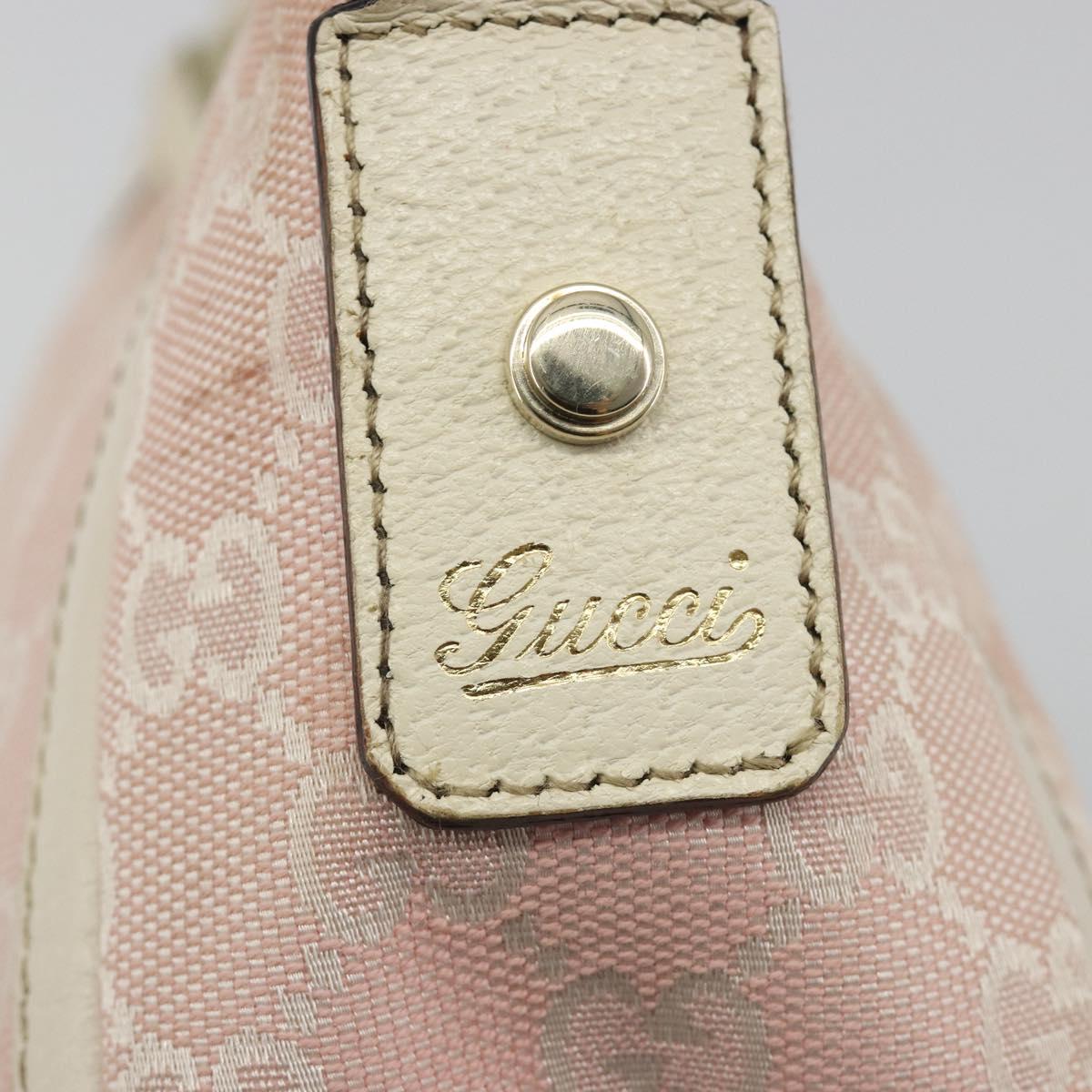 GUCCI GG Canvas Abbey Hand Bag Pink Gold Tone 130939 Auth BA14560