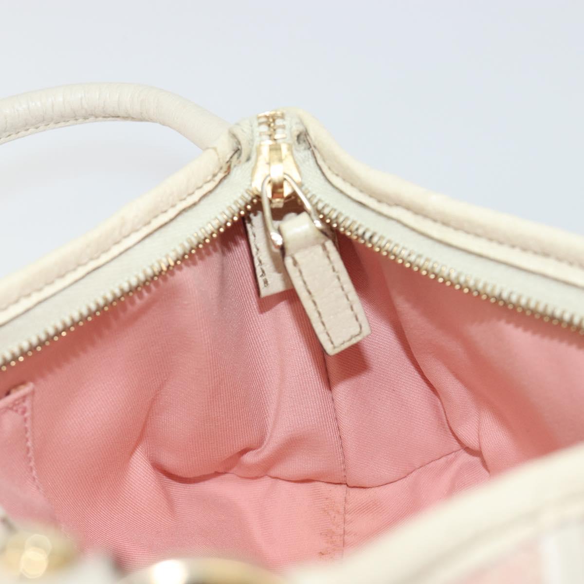 GUCCI GG Canvas Abbey Hand Bag Pink Gold Tone 130939 Auth BA14560