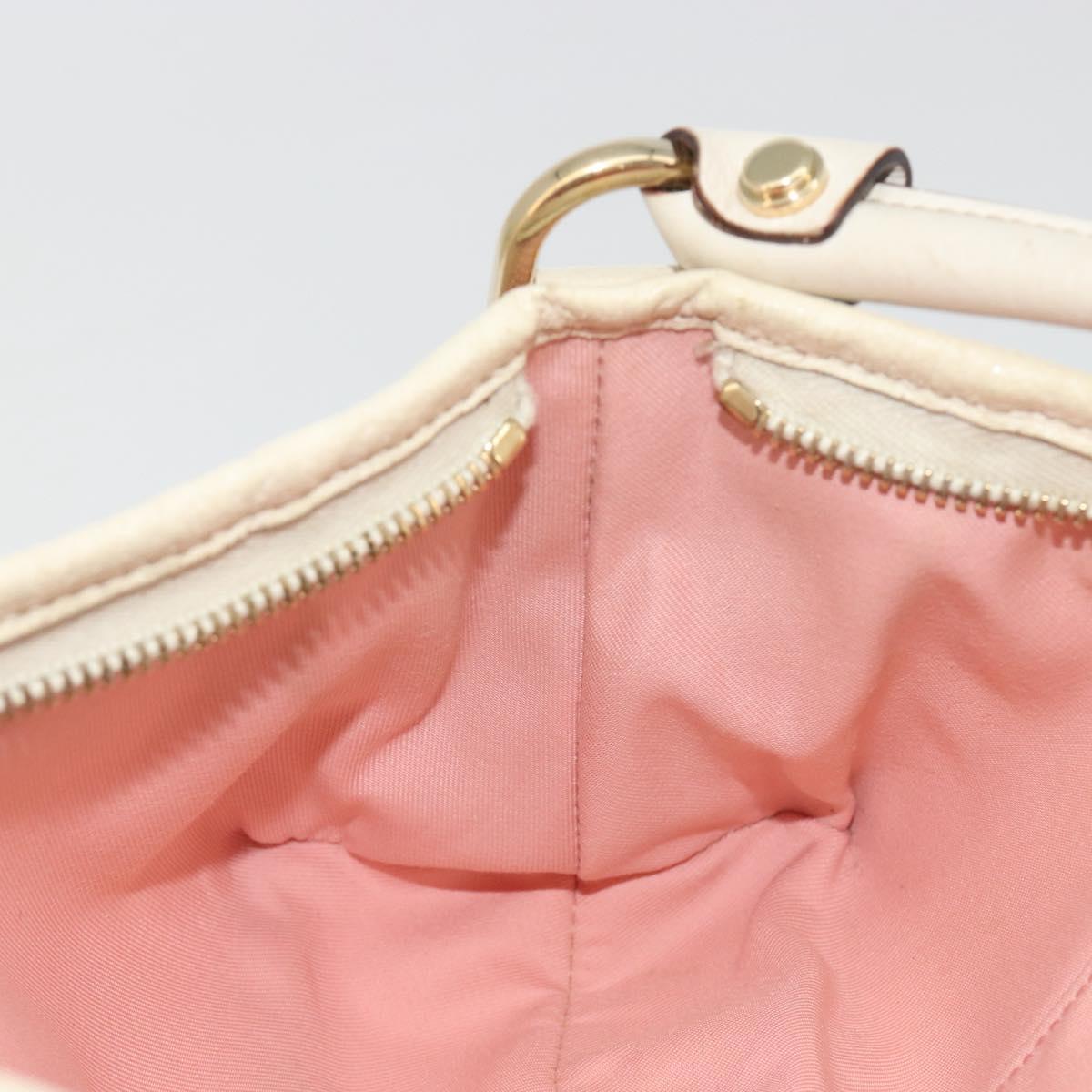 GUCCI GG Canvas Abbey Hand Bag Pink Gold Tone 130939 Auth BA14560